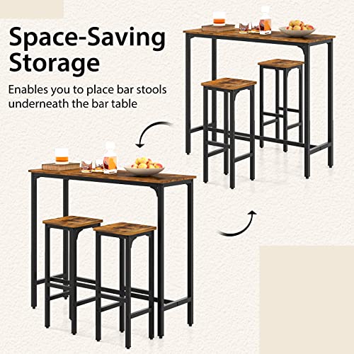 Costway3pieceindustrialbartablesetfor2counterheightpubtablewith2stoolskitchenbreakfasttablesetwithmetalframediningtablesetforhomerestaurantrusticbrown Urban Country Home Decor Costway 3 piece industrial bar table set for 2 counter height pub table with 2 stools kitchen breakfast table set with metal frame dining table set for home restaurant rustic brown urban country home decor