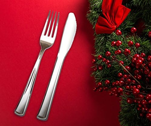 Precisely Plastic Fancy Disposable Flatware Set 100 Forks 100 Knives