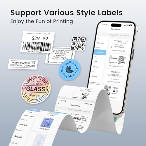 ItriAce M220 Bluetooth Etikettendrucker, Beschriftungsgerät Selbstklebend, Aufkleberdrucker für Bild, Barcode, Adresse, Mailing, Beschriftung, Home, Etikettiergerät für Phone, Android & PC, Schwarz – Bild 4