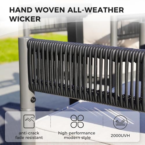 Grand-patio-Outdoor-Dining-Set-for-6-7-Piece-Patio-Table-and-Chairs-Set-Metal-Woven-Wicker-Fixed-Patio-Chairs-with-Thickened-Cushions-1-Rectangular-Woodgrain-Dining-Table-with-Umbrella-Hole Grand patio Outdoor Dining Set for 6 7 Piece Patio Table and Chairs Set Metal Woven Wicker Fixed Patio Chairs with Thickened Cushions 1 Rectangular Woodgrain Dining Table with Umbrella Hole