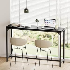 63 Bar Table Bar Height Pub Table Counter Height Bar Table Rectangular High Top Kitchen Dining Counter Tables with Sturdy Legs Easy to Clean Top Indoor use Black