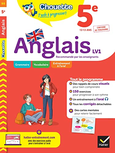 Chouette - Anglais 5e - LV1 (A1+, A2): cahier de révision et d'entraînement recommandé par les enseignants