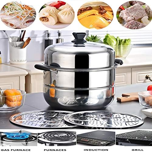 Stainless Steel 2-Layer Steamer 34cm for Kitchen