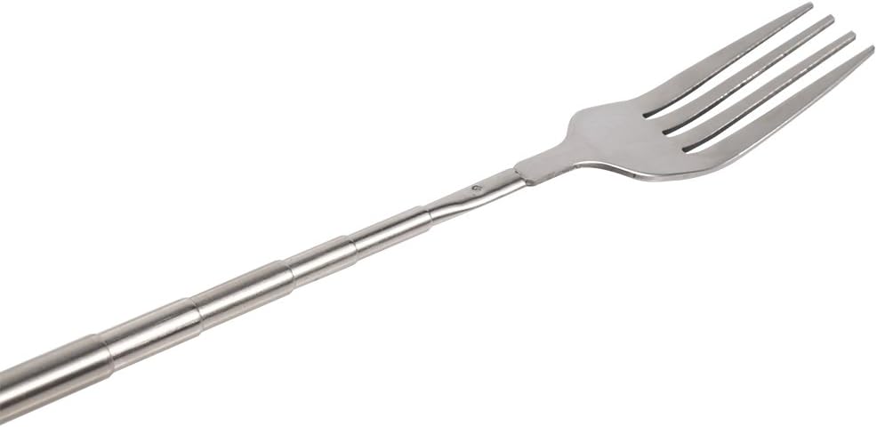 Durable Extendable Steel Dinner Fork Perfect for Cutting Fruits and Desserts