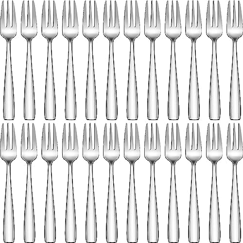 24-Piece Stainless Steel Dessert Forks for Elegance and Comfort