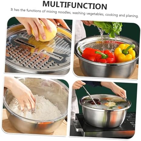 OFFSCHStainless Steel Grater Basin for Kitchen UseMulti-functional Food Washer Slicer Tool
