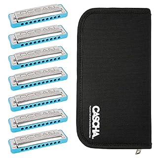Ocean Rock Harmonica Pack 7 (C-D-E-F-G-A-Bb) + 7 Harmonica + Sac de rangement Bleu - Les Beatles, Paul McCartney, John Lennon, RIngo Starr, George Harrison