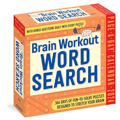 Brain Workout Word Search Page-A-Day Calendar 2024: 366 Days of Fun-to-Solve Puzzles Designed to Stretch Your Brain