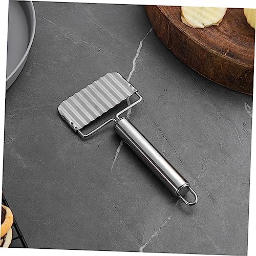 Ergonomic Stainless Steel Potato Slicer - 2 Piece Wave Chopper Carrot Crinkle Cutter