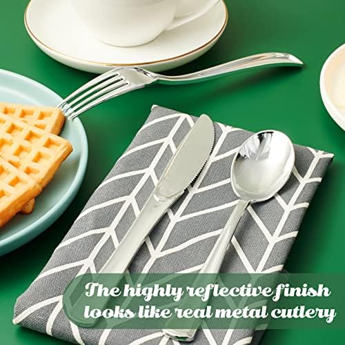 Premium 300-Pack Disposable Silver Plastic Forks