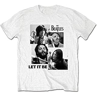 Rock Off officially licensed products The Beatles Let It Be Officiel T-Shirt Hommes Unisexe - Les Beatles, Paul McCartney, John Lennon, RIngo Starr, George Harrison