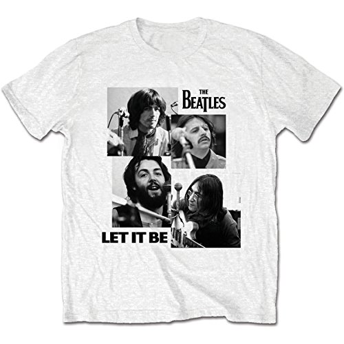 Rock Off officially licensed products The Beatles Let It Be Officiel T-Shirt Hommes Unisexe - Les Beatles, Paul McCartney, John Lennon, RIngo Starr, George Harrison Rock Off officially licensed products The Beatles Let It Be Officiel T-Shirt Hommes Unisexe