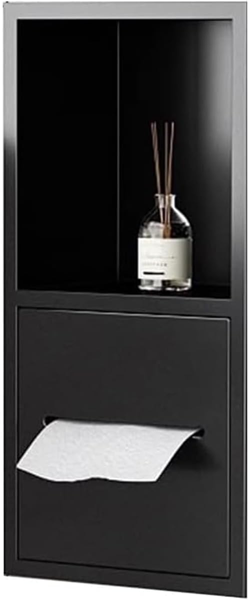 Space-Saving Stainless Steel Towel Dispenser with Open Shelf for Commercial Use