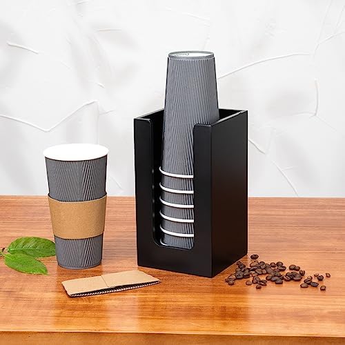 Restaurantware 45 x 8 Inch Coffee Cup Dispenser with Bamboo Napkin Holder