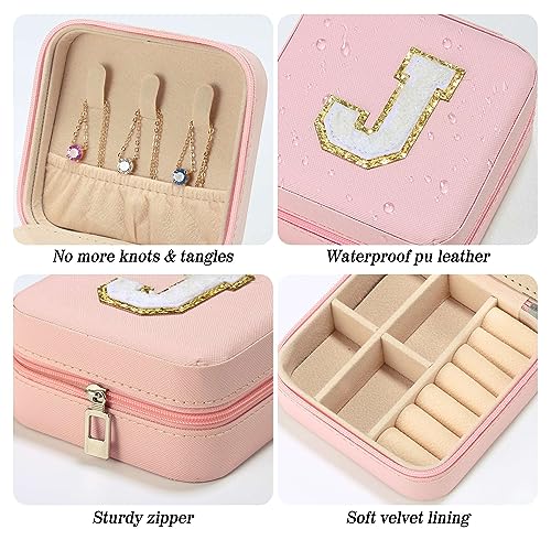 Parima Gifts for Women - Personalized Gift for Women, Birthday Gift for Woman, Travel Gifts, Small Gifts, Cute Travel Jewelry Cases Small Jewelry Box | Letter K, Pink - Image 7