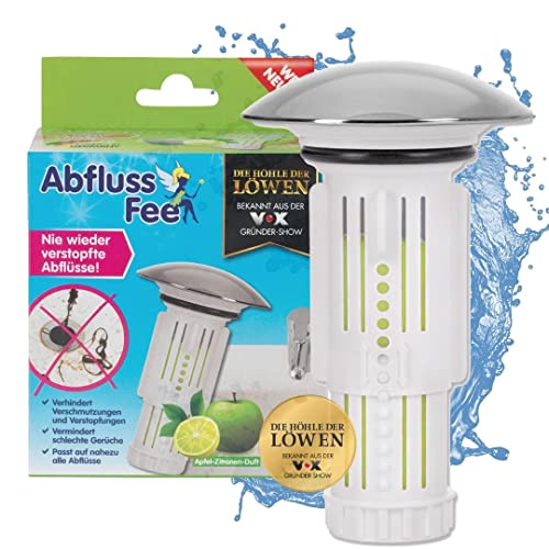 Abfluss-Fee mit 1x Duftstein aus der Höhle der Löwen, Weiß / Chrom