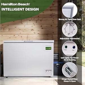   Hamilton-Beach-HBFRF1006-Chest-Freezer-Adjustable-Thermostat-Removable-Vinyl-Coated-Wire-Basket-Easy-Defrost-Drain-10-Cubic-Feet-10-cu-ft-White-pack-of-1