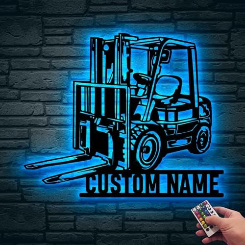 Zikako Custom Forklift Driver Metal Wall Art LED Light Sign