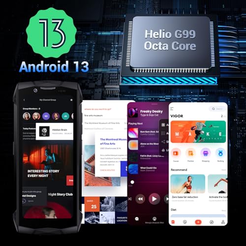 DOOGEE Smini Outdoor Smartphone Android 13, Helio G99 15GB RAM + 256GB ROM (TF 2TB), Mini Outdoor Handy Ohne Vertrag, 4.5'' QHD+, 50MP + 8MP, 3000mAh Baustellenhandy, IP68/69K/Dual 4G SIM/NFC/OTG/GPS – Bild 5