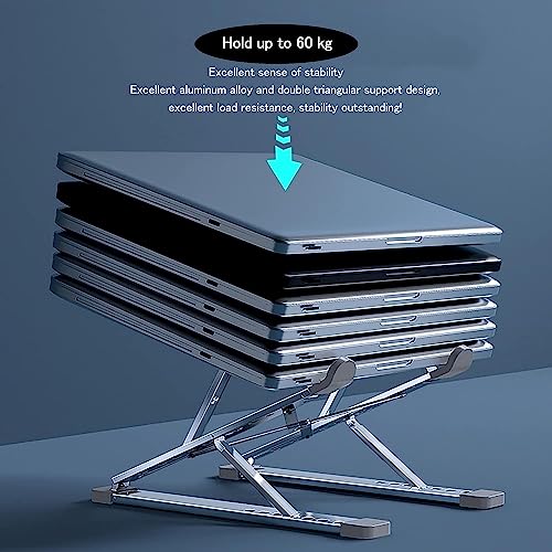 KINGDATA Laptop Ständer, ergonomischer Aluminium-Laptop-Erhöhung für Schreibtisch, Computer ständer 7 + 9 Stufen höhenverstellbar, Faltbarer Notebook Ständer, kompatibel mit allen 10-17 Zoll Laptops – Bild 8