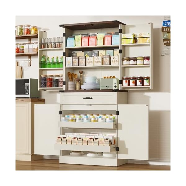   71-Tall-Kitchen-Pantry-Cabinet-with-3-Drawers-Farmhouse-Storage-Cabinet-with-6-Barn-Door-Shelveswith-Load-Bearing-Steel-Pipe-and-Adjustable-ShelvesPantry-Organizer-for-KitchenLiving-RoomWhite
