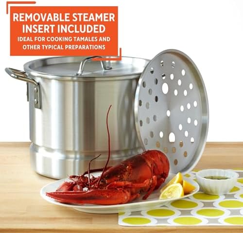 IMUSA 4 Piece Aluminum Steamer Set 8 12 16 20 Qt