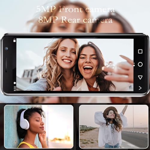 Hipipooo Mini-Smartphone, entsperrt, 4G-Handy, 4,0 Zoll, Dual-SIM, 2600 mAh Akku, 5 MP + 8 MP Kamera, OTG, Gesichtserkennung, Octa-Core Android 12 Backup-Telefon, 4 GB + 128 GB (XS16Pro-Schwarz) – Bild 5