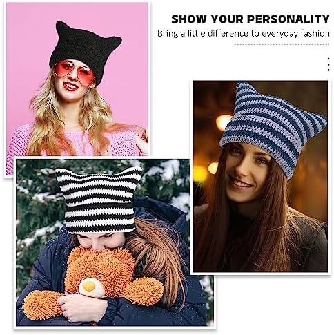 Warm Knit Beanie Women - Soft Cozy Cat Ears StructureReact styling