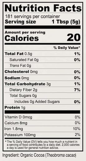 The resealable bag ensures the cocoa powder stays fresh and convenient to use, and the 2 lb size is perfect for those who use cocoa powder frequently in their recipes. Anthony's Organic Cocoa Powder is also free from any additives or preservatives, making it a pure and natural choice for adding delicious chocolate flavor to your favorite dishes. Overall, Anthony's Organic Cocoa Powder is a high-quality product that is both versatile and delicious, making it a must-have in any kitchen. Description by ChatGPT.