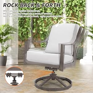 Natural expressions 5 piece outdoor patio dining set 4pcs patio swivel rocking chairs and 38 round dining table with 165 umbrella hole  urban country home decor