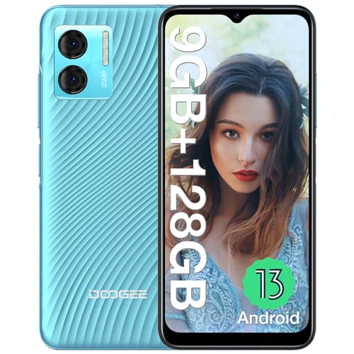 DOOGEE N50S Android 13 Smartphone Ohne Vertrag, 9GB+128GB Speicher/1TB Erweiterbar 6.52" HD+ Display, 4200mAh mit 10W Schnellaufladung Handys, 20MP Kamera, 4G Dual SIM Günstig Handy 2024