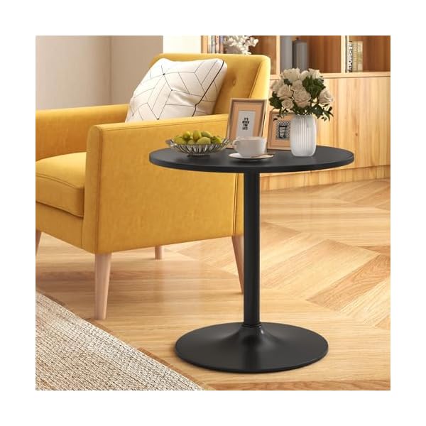Costway round bistro table set of 4 height adjustable bar height cocktail table high top pub table snack table with heavy duty metal base for home bar dining room restaurant black  urban country home decor