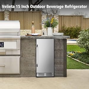   Beverage-Refrigerator-Cooler-15-Inch127-Cans-Beverage-Fridge-with-French-Door-Under-Counter-Built-in-or-Freestanding-Equipped-with-Powerful-and-Quiet-Compressor-Perfect-for-Beer-Cola