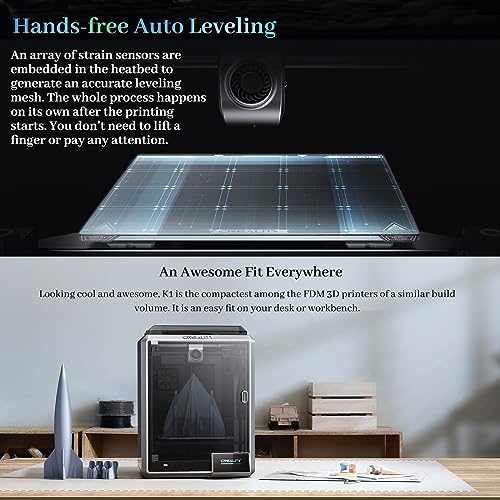 Creality 3D Drucker K1 FDM Drucktechnik,600mm/s Druckgeschwindigkeit mit Doppel Lüfternkühlung,2000mm/s² Beschleunigungen,Fernsteuerung mit WiFi-Verbindung,32mm³/s Flow Hotend,Z-Achse Position – Bild 6