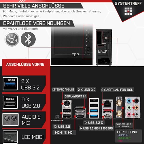 SYSTEMTREFF High-End Gaming PC Intel Core i9-12900K 16x5.2GHz | Nvidia GeForce RTX 4070 Ti Super 16GB DX12 | 1TB M.2 NVMe | 32GB DDR5 RAM | WLAN Desktop Computer Rechner für Gamer, Zocker & Streamer – Bild 5