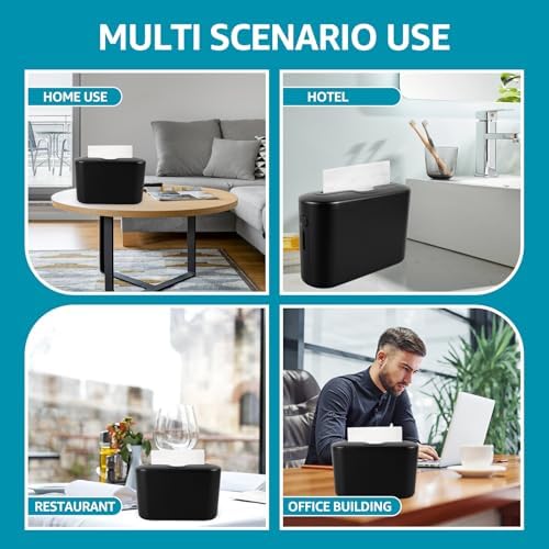 Large Non-Slip Counter Top Towel Dispenser with Smooth Release Black