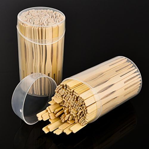 Jovitec 220 Pcs Mini Bamboo Cocktail Forks