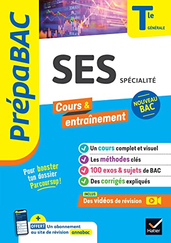 Prépabac - SES Tle générale (spécialité) - Bac 2025: cours, méthodes & sujets corrigés (programme de Terminale)