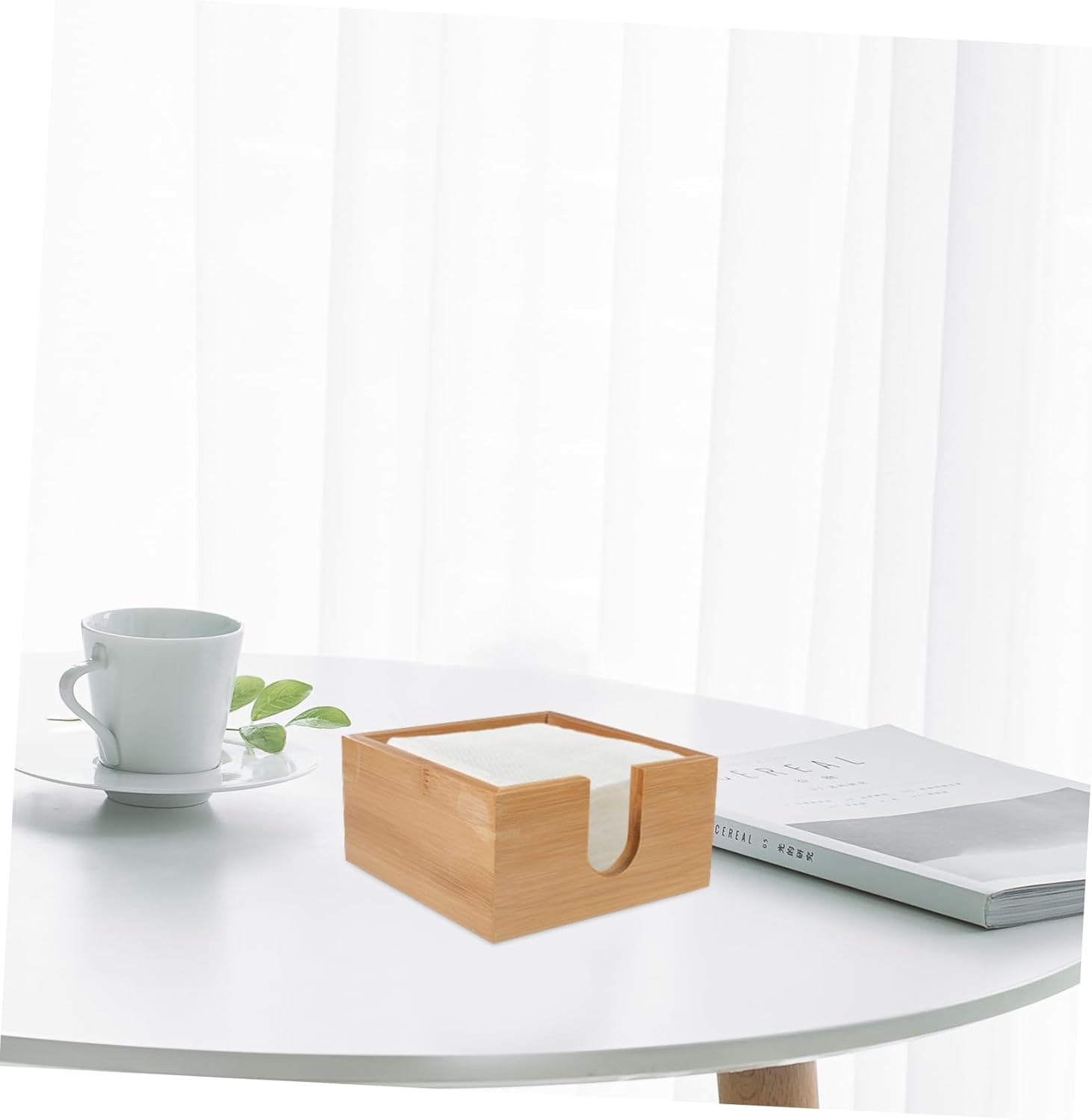 Bamboo Napkin Holder Elegant Kitchen Napkin Dispenser for Home and Office
