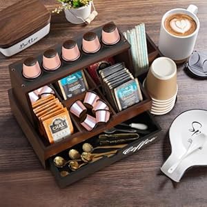   Coffee-Bar-Organizer-for-Countertop-Coffee-Station-Organizer-Coffee-Bar-Accessories-and-Organizer-with-Drawer-Wood-Coffee-Pod-Holder-Rustic-Coffee-Bar-Decor-for-K-Cup-Coffee-Tea-Condiment