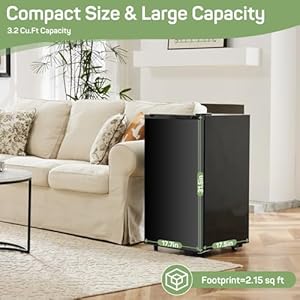 Upgraded Mini Fridge for Bedroom 32 CuFt Small Refrigerator with Freezer for Dorm Office Compact Single Door Adjustable Thermostat Low Noise 175 D x 177 W x 315 H Black