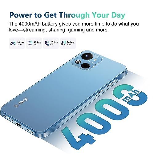 Xgody X18 Handys, Smartphone 6,3 Zoll IPS Bildschirm, 4G Android 10 OS Dual SIM Billiges Telefon, Quad Core 2GB+16GB, 8MP+5MP Kamera, 4000mAh Akku, GPS Face ID Smart Phone(Far Peak Blue) – Bild 3