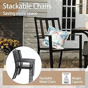   PHI-VILLA-5-Piece-Metal-Patio-Dining-Set-37-Square-Patio-Bistro-Table-and-Garden-Backyard-Chairs-Umbrella-Hole-157