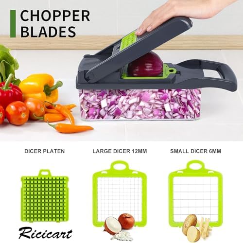 Extra-Sharp Multifunctional Chopper with 7 Interchangeable Blades for Veggies Fruits
