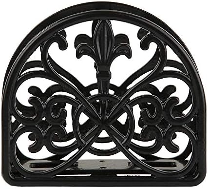 Fleur De Lis Design Napkin Holder Black