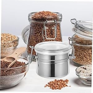 VOSAREA Stainless Steel Storage Tank Sealed Storage Canister Coffee Canister for Ground Coffee Tea Coffee Sugar Canisters Coffee Ground Container Flour Storage Canister Coffee Jars Silver VOSAREA Stainless Steel Storage Tank Sealed Storage Canister Coffee Canister for Ground Coffee Tea Coffee Sugar Canisters Coffee Ground Container Flour Storage Canister Coffee Jars Silver