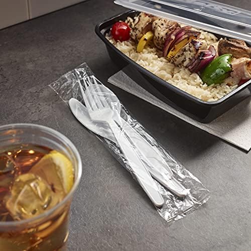 Hefty Individually Wrapped Plastic White Heavy-Duty Cutlery Disposable Flatware 150 Piece Set