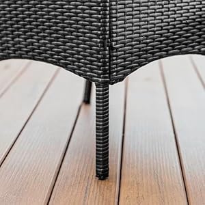 Nestl wicker patio furniture set 4 piece patio set with patio chairs set of 2 loveseat glass top coffee table outdoor furniture sets for backyard or pool front porch furniture set blackbeige  urban country home decor
