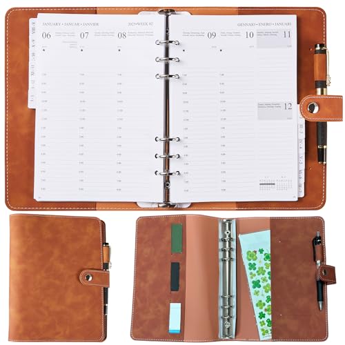 Agenda Scolaire 2024 2025 Semainier A5 Vertical, Agenda Semainier avec Onglets Mensuel & Porte-stylo, Août à Juillet avec Notes, Planificateur Hebdomadaire pour Collège Lycée Etudiant Bureau