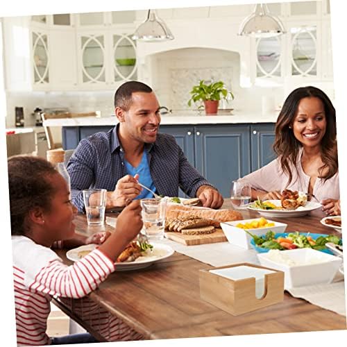 Bamboo Napkin Holder Elegant Kitchen Napkin Dispenser for Home and Office